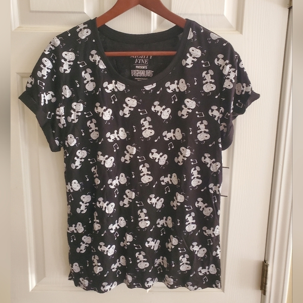 Peanuts Snoopy Mighty Fine t-shirt In Vintage Black Size L